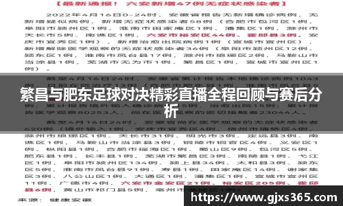 繁昌与肥东足球对决精彩直播全程回顾与赛后分析