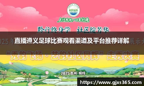 直播遵义足球比赛观看渠道及平台推荐详解
