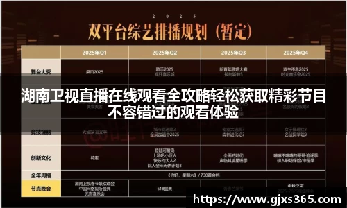湖南卫视直播在线观看全攻略轻松获取精彩节目不容错过的观看体验