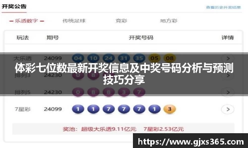 体彩七位数最新开奖信息及中奖号码分析与预测技巧分享
